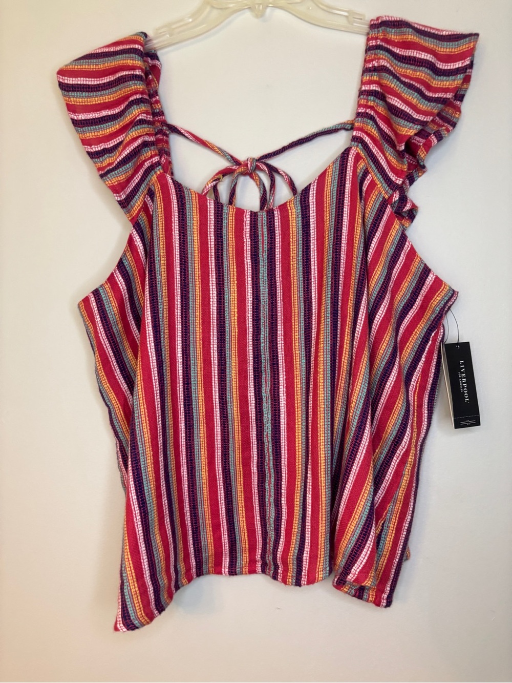 Liverpool Los Angeles Flutter Sleeve Wooven Top